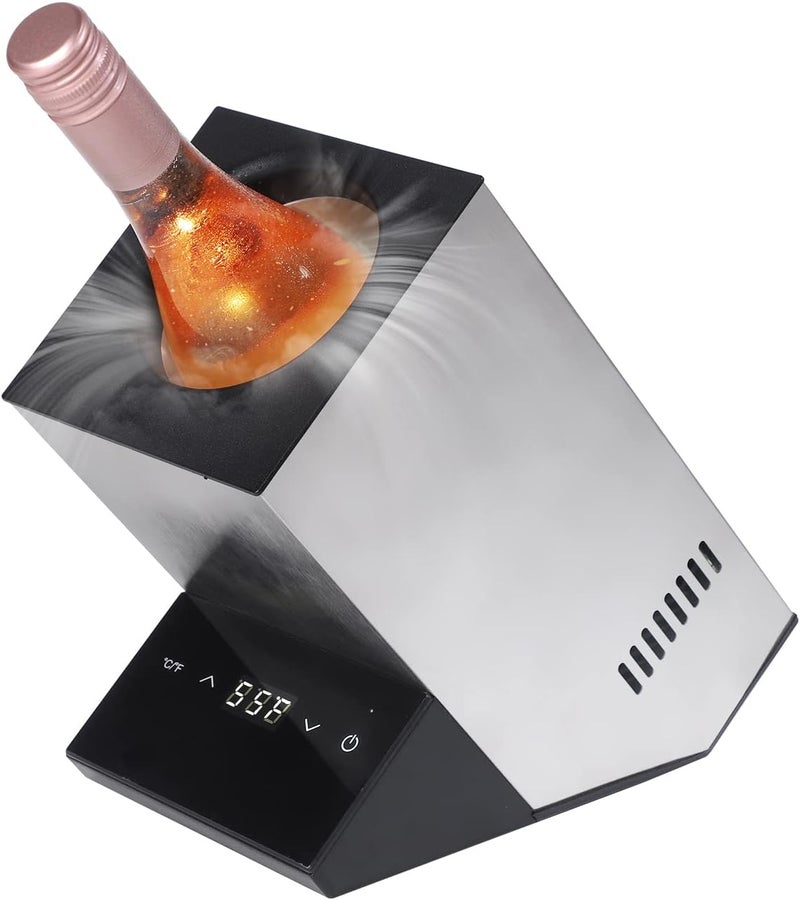 Cobalance Electric Wine Chiller, Single Bottle Cooler for 750ml Wine or Some Champagne,Stainless Steel Iceless Cooler Keep Cold Up to 24h,Kitchen,Bar and RV Vino Accessory,Gift for Vino Lover - Image 1
