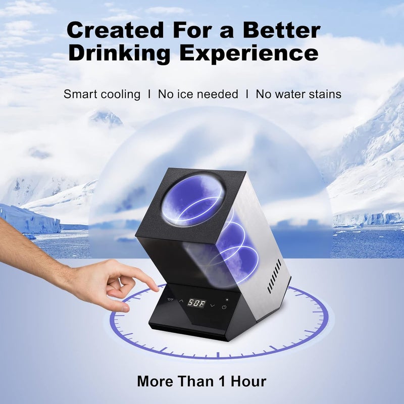Cobalance Electric Wine Chiller, Single Bottle Cooler for 750ml Wine or Some Champagne,Stainless Steel Iceless Cooler Keep Cold Up to 24h,Kitchen,Bar and RV Vino Accessory,Gift for Vino Lover - Image 4