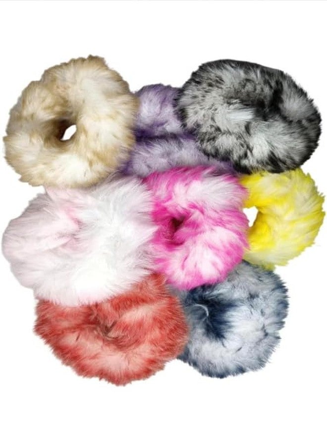 Minta Soft Fur Elastic Ponytail Rubber Band All Hair Tie Scrunchie for Girls and Women Multicolor (Pack of 12) - Image 3