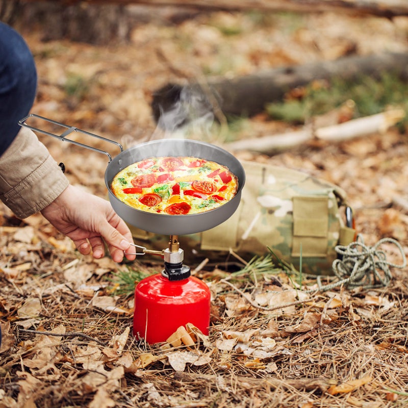 750ml Ultralight Titanium Frypan with Foldable Handle Outdoor Camping Hiking Picnic Cooking Frying Pan - Image 4