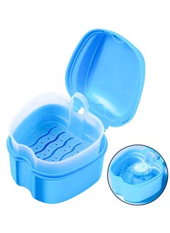 KHAJUL Retainer Case Portable, Denture Box Easy-Clean (Blue)  - Image 1