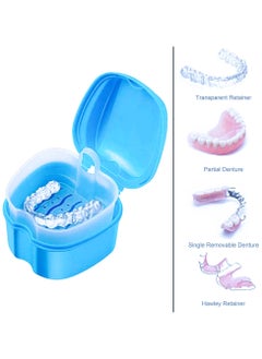 KHAJUL Retainer Case Portable, Denture Box Easy-Clean (Blue)  - Image 3