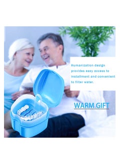 KHAJUL Retainer Case Portable, Denture Box Easy-Clean (Blue)  - Image 5