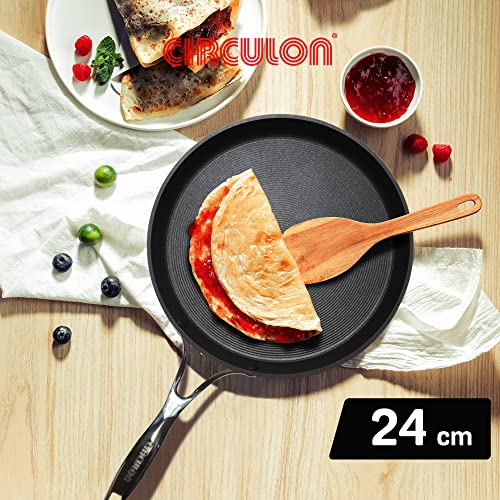 Circulon Hard Anodised Non Stick Aluminium Flat Dosa Tawa | Dosa Pan PFOA Free NonStick | Tawa for Roti | Non Stick Tawa, 24 cm, Black - Image 2