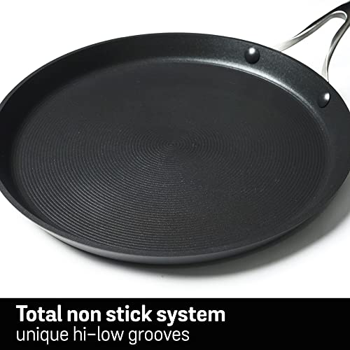 Circulon Hard Anodised Non Stick Aluminium Flat Dosa Tawa | Dosa Pan PFOA Free NonStick | Tawa for Roti | Non Stick Tawa, 24 cm, Black - Image 4