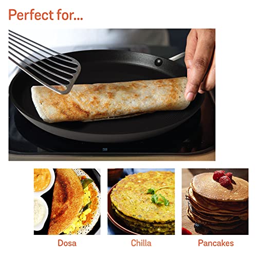 Circulon Hard Anodised Non Stick Aluminium Flat Dosa Tawa | Dosa Pan PFOA Free NonStick | Tawa for Roti | Non Stick Tawa, 24 cm, Black - Image 3