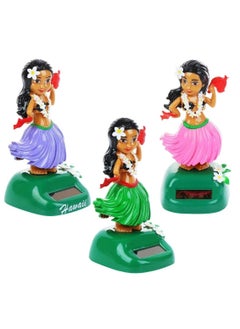 SYOSI Solar Powered Hawaiian Hula Girl Car Ornaments, Solar Dancing Toy Dashboard Solar Powered Toys, Car Dashboard Solar Powered Toys Hula Girl Shaking Head Figure Statue for Car Interior Decoration