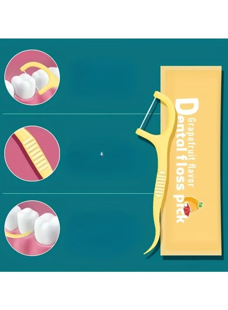 MM 50pcs/box Colorful Fruit-flavored Dental Floss With Independent Packaging, Disposable Toothpick, Portable Dental Floss For Adults - Image 3