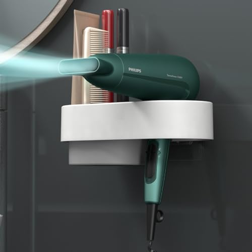 Tyzag Self Adhesive Hair Dryer Stand Holder For Wall Mounted, Hair Blow Dryer Styling Tools Rack, Hair Dryer Holder For Bathroom, Bathroom Organiser (Regular, Grey) - Image 4