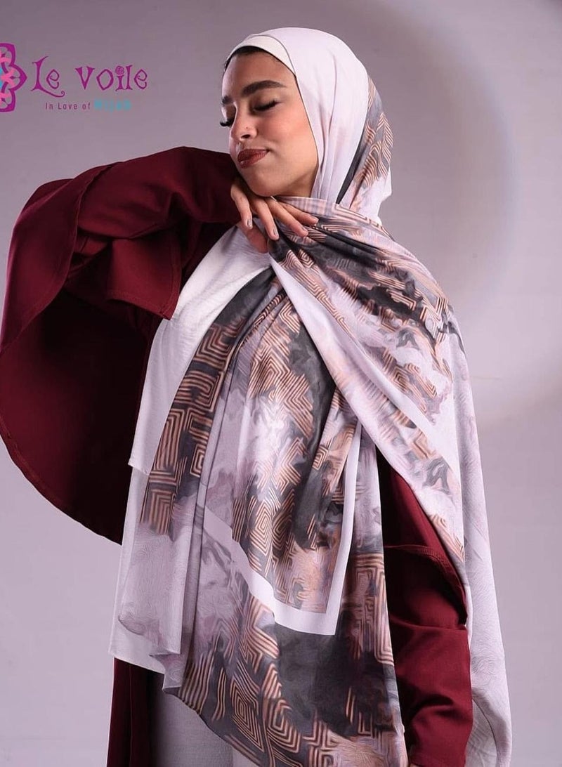 لافوال طرحة شيفون ديجيتال ناعم من Le Voile مقاس 200×70 سم – خفيفة وأنيقة