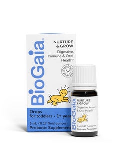 BioGaia BioGaia Nurture & Grow Toddler Probiotic | Ages 1+ | Liquid Probiotic | Allergen-Free | Triple-Benefit Probiotic for Kids | Digestive Health, Immune Support & Oral Health Protection | 25-Day Supply  - Image 1