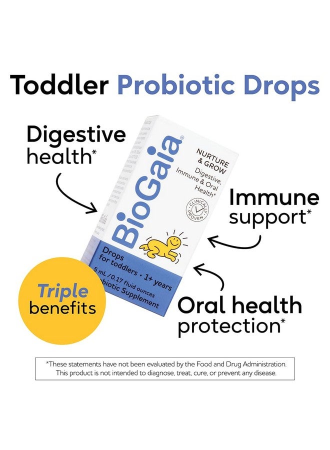 بيوجايا BioGaia Nurture & Grow Toddler Probiotic | Ages 1+ | Liquid Probiotic | Allergen-free | Triple-Benefit Probiotic for Kids | صحة الجهاز الهضمي ودعم المناعة وحماية صحة الفم | إمداد لمدة 25 يومًا - Image 2
