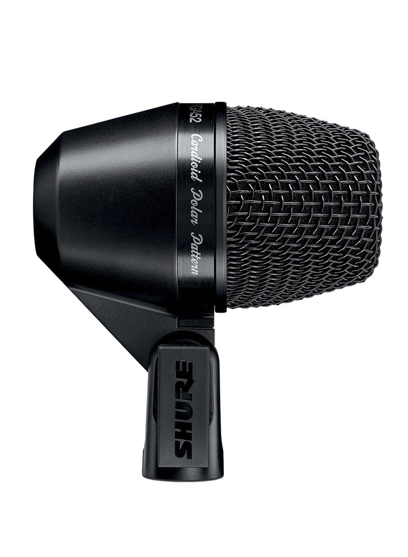 Shure PGA52, Cardioid Dynamic Kick Drum Microphone, For Acoustic Instrument Recording, Low Frequency Recording & Audio Clarity, Black PGA52-XLR Black