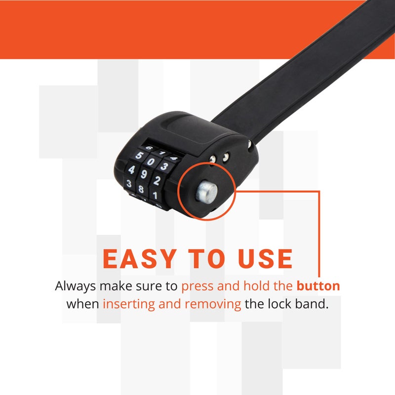 OTTOLOCK Combination Bike Lock | Lightweight & Compact | Theft Deterrent for Quick Stops | Cycling, E-Mobility, & Outdoor Gear (OTTO Orange, 30 Inch) - Image 3