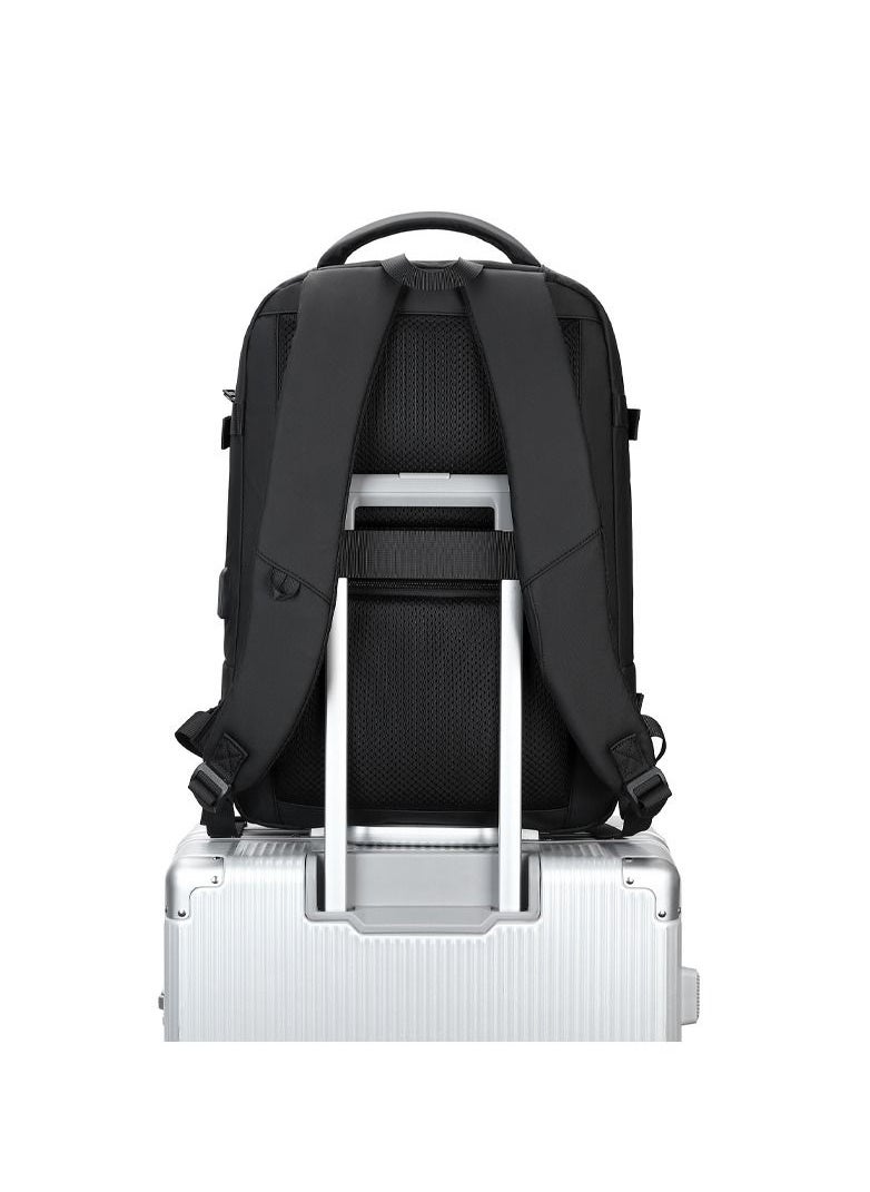 RAHALA - EF91M 15.6-inch Casual Laptop Fashion Business Outdoor Large Capacity Backpack Bag - Black - Image 1