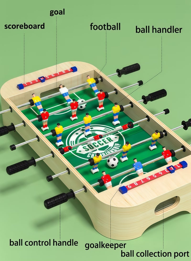 XiuWoo Table football toys 6-in-1 multifunctional table football,Table Foosball, Mini Football Table Soccer Tabletops Wood Football Table Top w/Footballs,6 ways to play Bouncing chess, bowling, ice hockey, flying chess, animal fighting chess Double game Parent-child interaction - Image 4