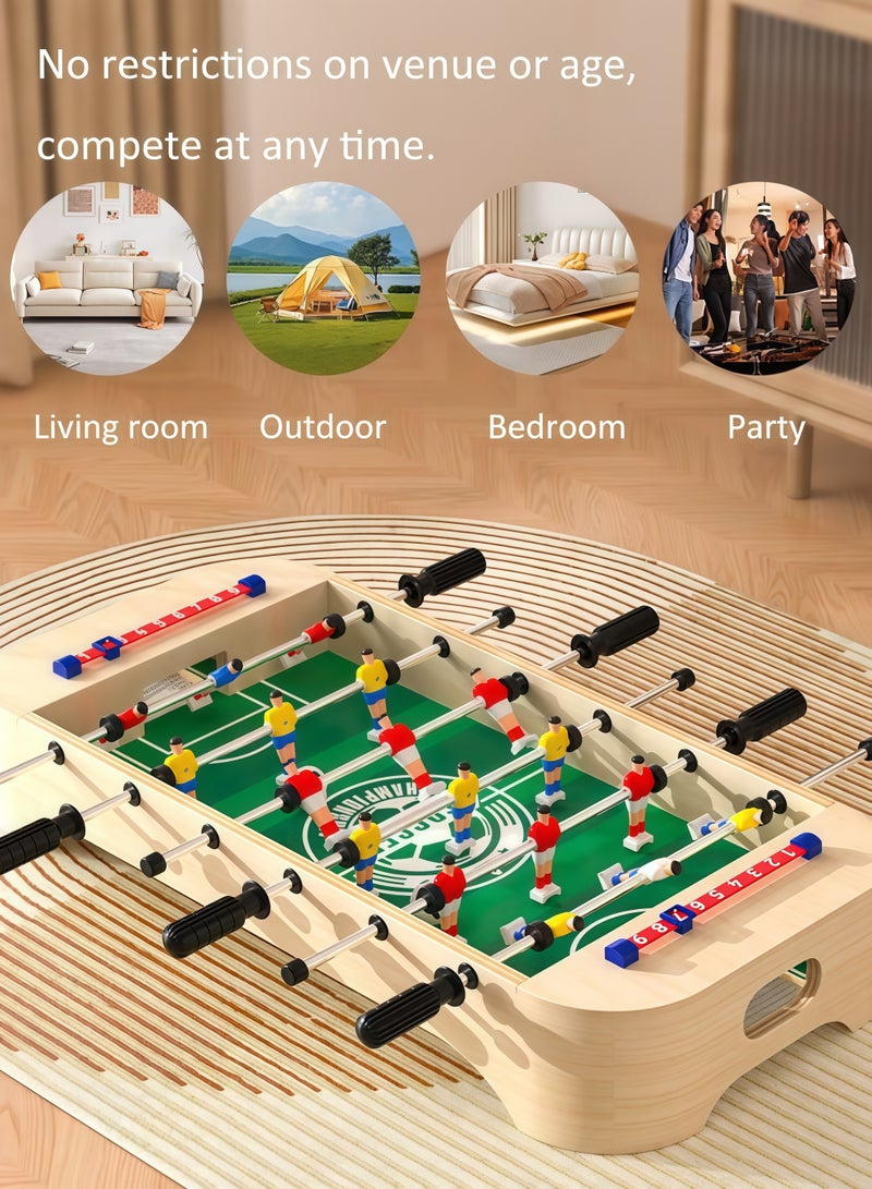 XiuWoo Table football toys 6-in-1 multifunctional table football,Table Foosball, Mini Football Table Soccer Tabletops Wood Football Table Top w/Footballs,6 ways to play Bouncing chess, bowling, ice hockey, flying chess, animal fighting chess Double game Parent-child interaction - Image 3