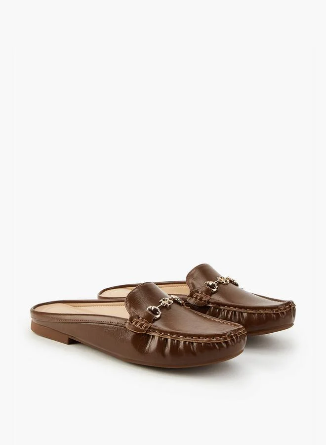 Flora Bella By Shoexpress Solid Metallic Accent Mules