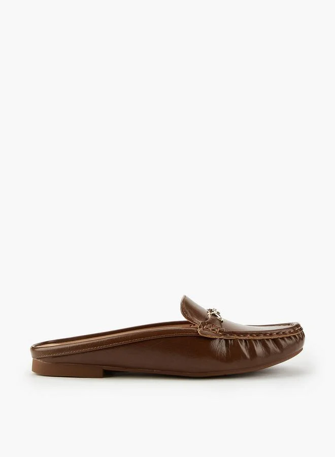 Flora Bella By Shoexpress Solid Metallic Accent Mules