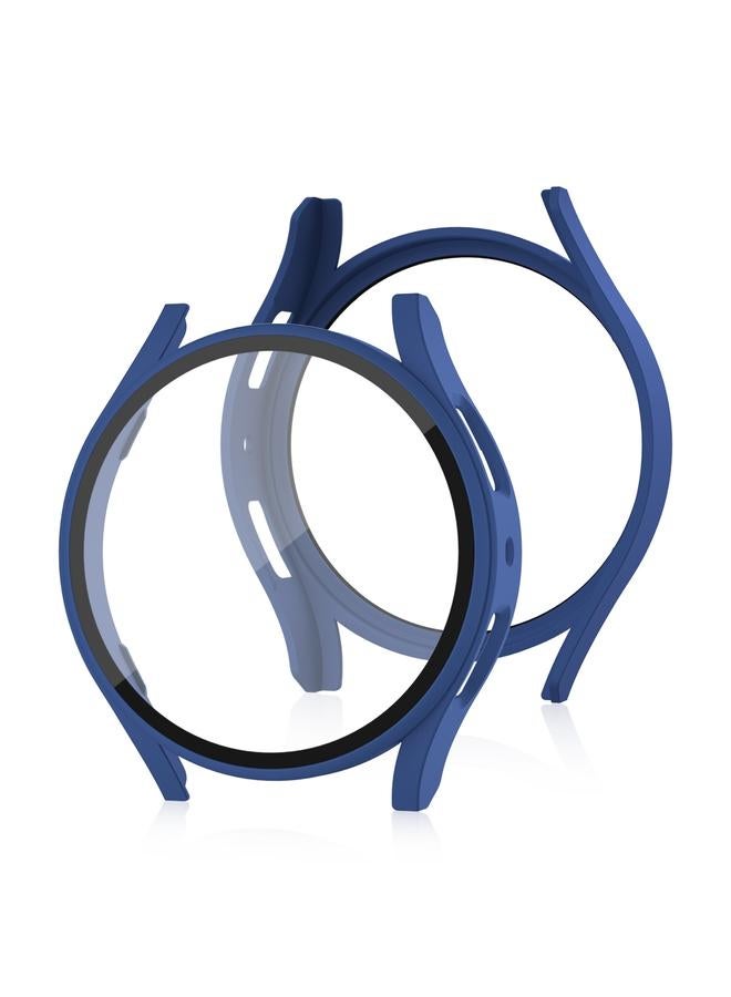 erorex For Samsung Galaxy Watch 5 40Mm Frosted Pc + Tempered Film Integrated Watch Protective Case(Dark Blue) - Image 2