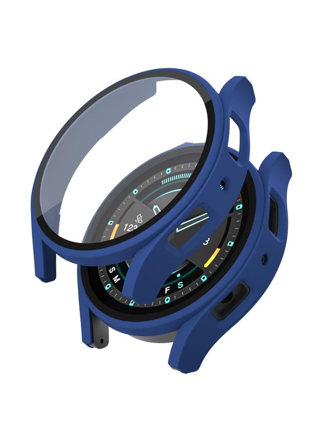 erorex For Samsung Galaxy Watch 5 40Mm Frosted Pc + Tempered Film Integrated Watch Protective Case(Dark Blue) - Image 1