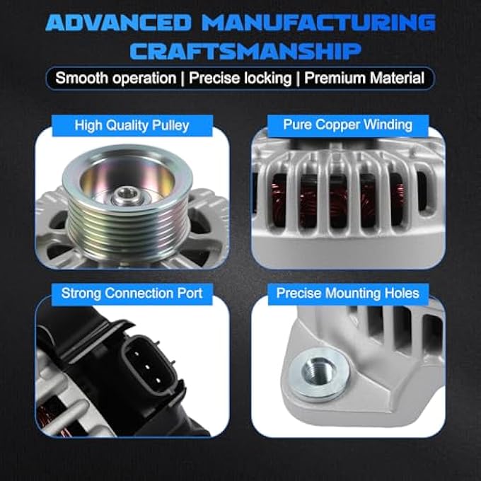 YOMALL Alternator 11256 for 2007-2015 Armada 5.6L / Xterra 4.0L for 2012-2019 NV1500/ NV2500/ NV3500 for 2008-2012 Pathfinder for Equator 4.0L for TITAN for QX56 5.6L 130A 7PK 23100ZH00A 2650538 - Image 4