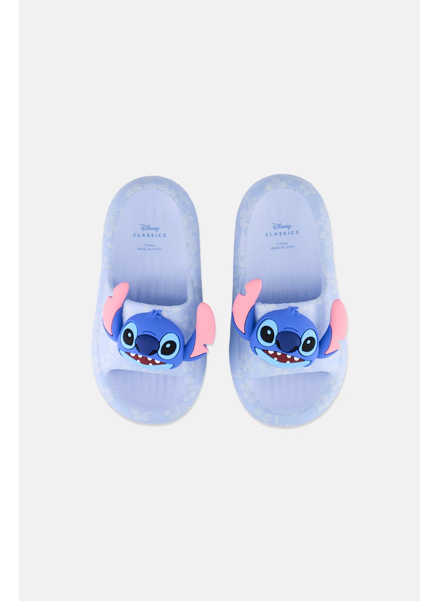 Disney Toddlers Girl Lilo And Stitch Slip On Slides, Light Blue  - Image 3