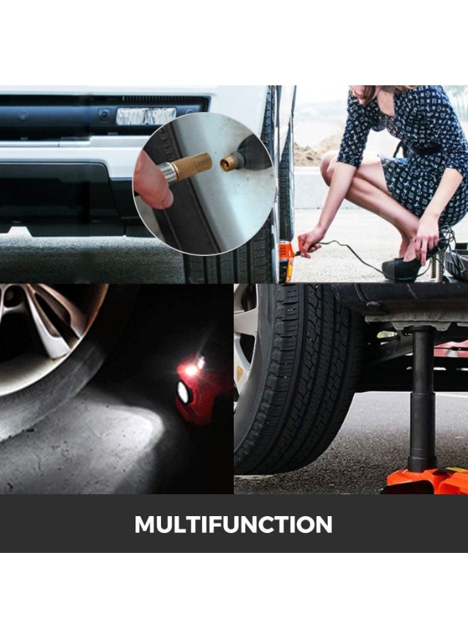 توبيز رافعة سيارات كهربائية من توبي، 5 أطنان، 12 فولت، رافعة هيدروليكية (نطاق الرفع: 6.1-17.7 بوصة) مع منفاخ هواء، رافعة كهربائية للسيارات وسيارات الدفع الرباعي وسيارات السيدان وسيارات الميني فان، لتغيير الإطارات، طقم إصلاح طوارئ في المرآب - Image 2