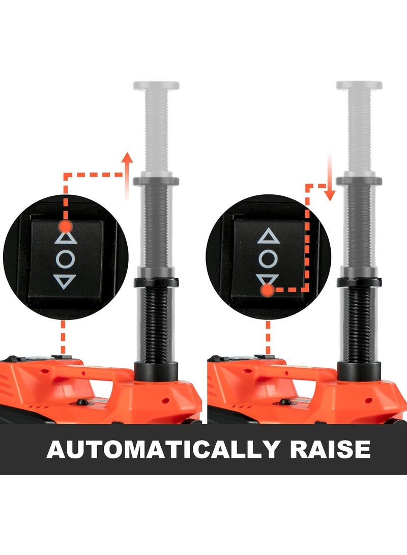 توبيز رافعة سيارات كهربائية من توبي، 5 أطنان، 12 فولت، رافعة هيدروليكية (نطاق الرفع: 6.1-17.7 بوصة) مع منفاخ هواء، رافعة كهربائية للسيارات وسيارات الدفع الرباعي وسيارات السيدان وسيارات الميني فان، لتغيير الإطارات، طقم إصلاح طوارئ في المرآب - Image 4