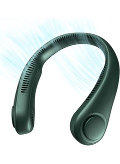 LIMOS Portable Neck Fan, Hands-Free Bladeless Fan, 4000 mAh Battery Operated Wearable Personal Fan, Leafless, Rechargeable, Headphone Design, USB Powered Desk Fan,3 Speeds(Green)2  - Image 1