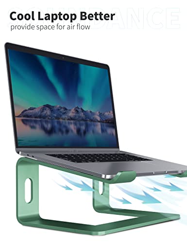 SOUNDANCE Laptop Stand, Aluminum Computer Riser, Ergonomic Laptops Elevator for Desk, Metal Holder Compatible with 10 to 15.6 Inches Notebook Computer, Green - Image 4