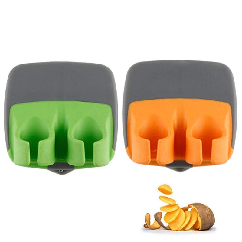 2 Pcs Hand Vegetable Peeler Palm Peeler Rubber Finger Grips Comfortable to Peel Pumpkin Carrot Cucumber Potato and More