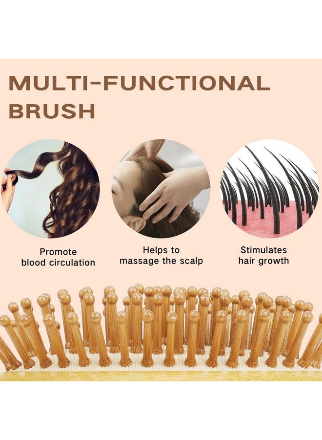 Combetter Natural Bamboo Hair Brush(No handle), Massaging Scalp, Detangling brush for Women, Men &Kids, Eco-friendly Natural Wooden for All Hair Types - Image 4
