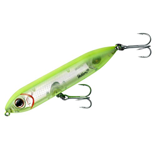 Heddon Super Spook Topwater Fishing Lure for Saltwater and Freshwater, Chartreuse/Silver Insert, Super Spook Jr (1/2 oz) - Image 3