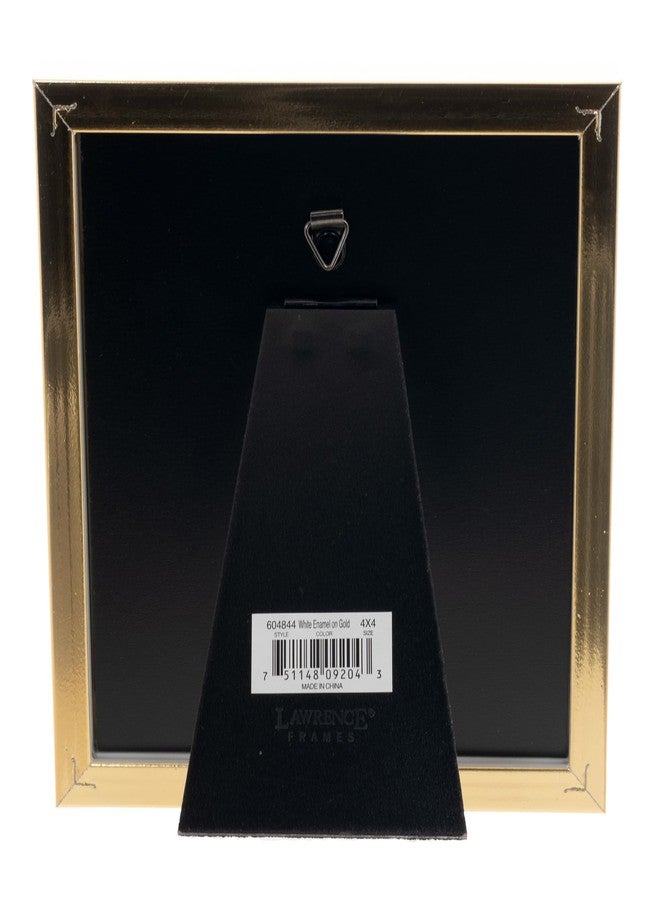 Lawrence Frames Matted White Enamel with Gold, 4x4 - Image 4