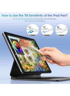 Generic Stylus Pen for iPad 9th & 10th Generation - Tilt Function & 2X Faster Charging Compatible with 2018-2022 10/9/8/7/6 Air 3/4/5 Mini 5/6 Pro 11"/12.9" White  - Image 5