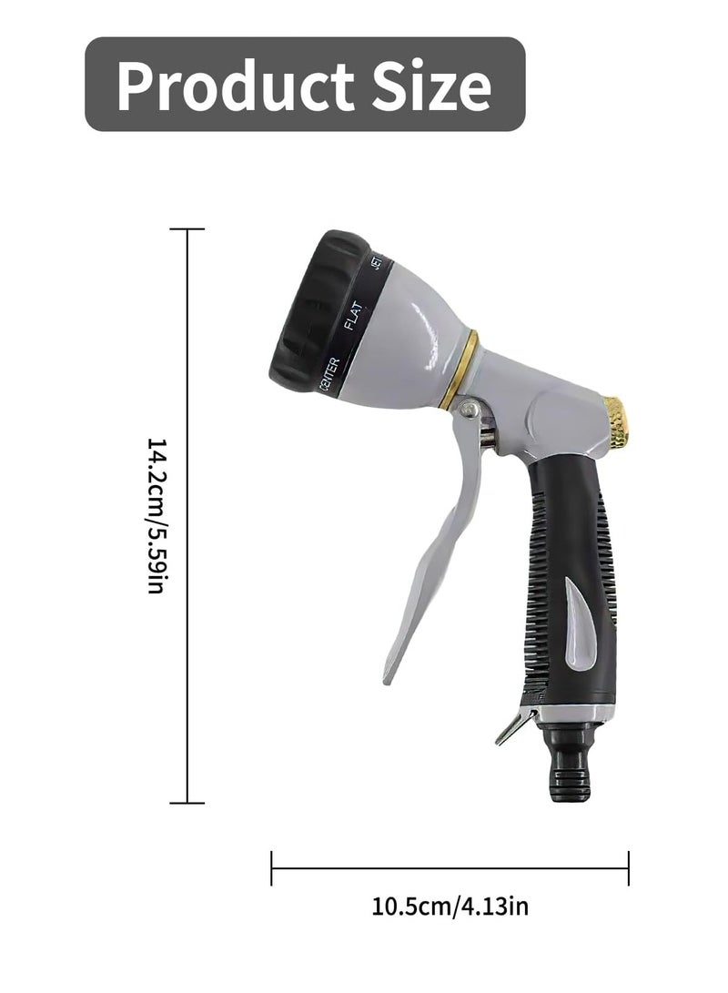 KASTWAVE Garden Hose Pipe, Spray Gun Heavy Duty, Metal Water Hose Gun with 7 Adjustable Spray Patterns, High Pressure Hose Nozzle with Non-Slip Grip for Plant and Lawn Watering, Car Washing, 1 Pcs  - Image 2