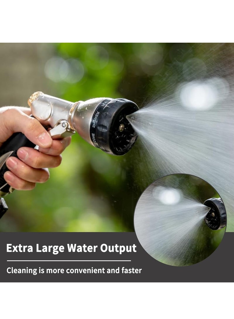 KASTWAVE Garden Hose Pipe, Spray Gun Heavy Duty, Metal Water Hose Gun with 7 Adjustable Spray Patterns, High Pressure Hose Nozzle with Non-Slip Grip for Plant and Lawn Watering, Car Washing, 1 Pcs  - Image 3