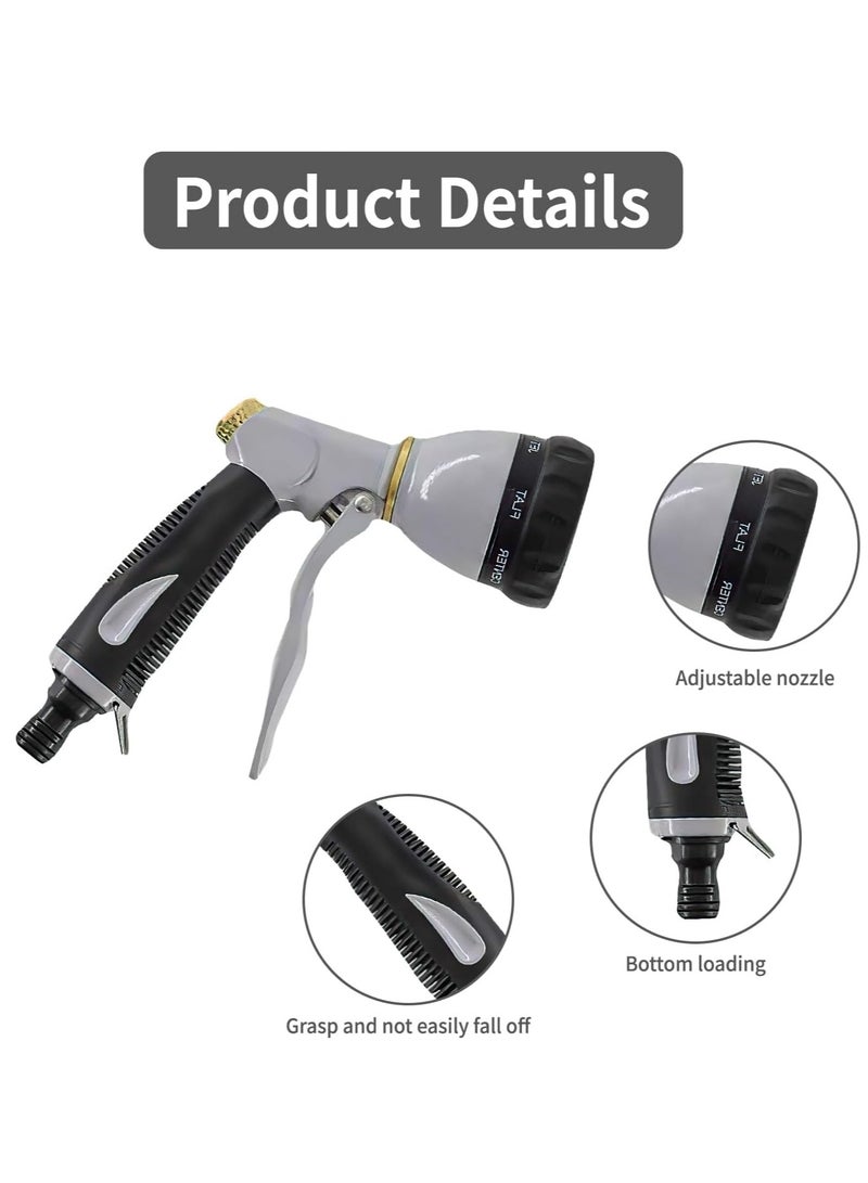 KASTWAVE Garden Hose Pipe, Spray Gun Heavy Duty, Metal Water Hose Gun with 7 Adjustable Spray Patterns, High Pressure Hose Nozzle with Non-Slip Grip for Plant and Lawn Watering, Car Washing, 1 Pcs  - Image 5