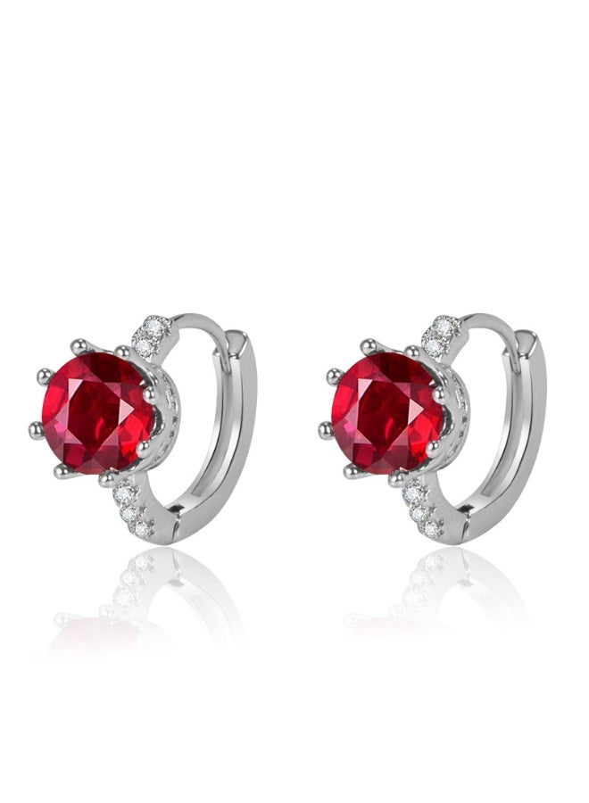 KUYING Temperament Inlaid Diamond Gemston Crystal Earrings With Hooks And Studs 