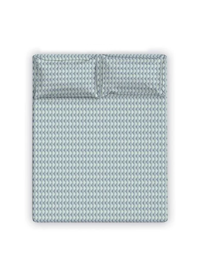 DANUBE HOME Albany Single Bed Fitted Sheet Set 120X200+30 Cm/50X75+15 Cm Misty Blue (ANU-DUB-037 A)