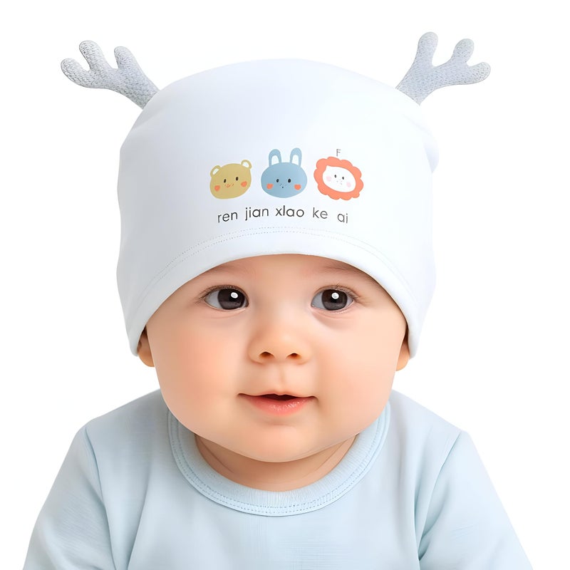 Baby horn hat and fun cartoon – soft and warm energy to protect the baby's head and add a nice touch to his daily look (Pink) - Image 5