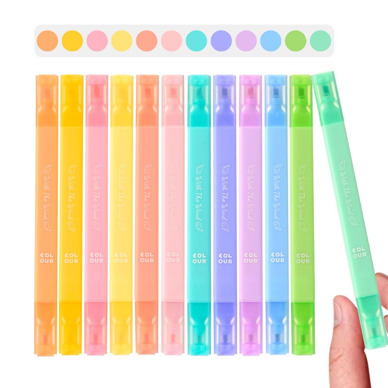 konket 12Pcs Bible Highlighters, Assorted Colors Pens No Bleed, Pastel highlighters Quick Dry, Aesthetic Cute Markers, for Bible Journaling Accessories School Supplies and Office (Macaron) - Image 1