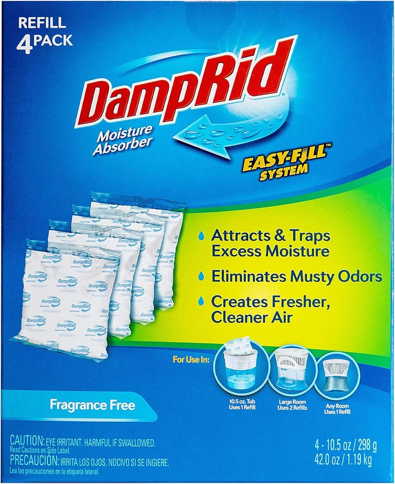 DampRid FG92 Moisture Absorber Easy-Fill System Refill - 4 Pack of 10.5 Ounce Packets - Image 2