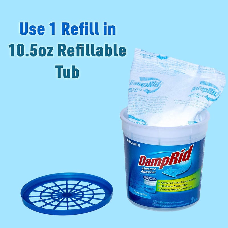 DampRid FG92 Moisture Absorber Easy-Fill System Refill - 4 Pack of 10.5 Ounce Packets - Image 5