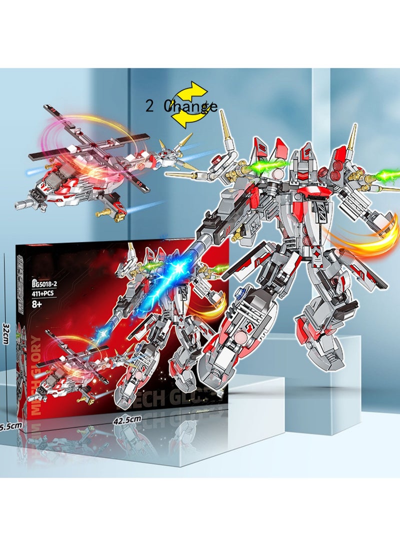 Helicopter Mecha 411pcs Assembly Set Toys, Building Block Assembly Games, Best Learning And Role-Playing, Suitable For Gifts - Image 2
