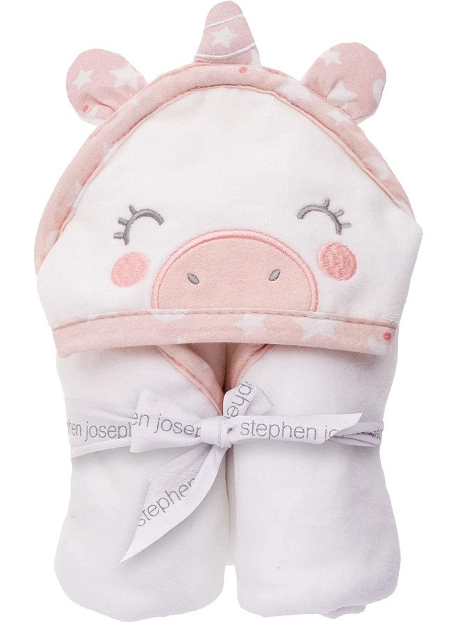 Stephen Joseph Hooded Bath Towel, Unicorn - Image 1