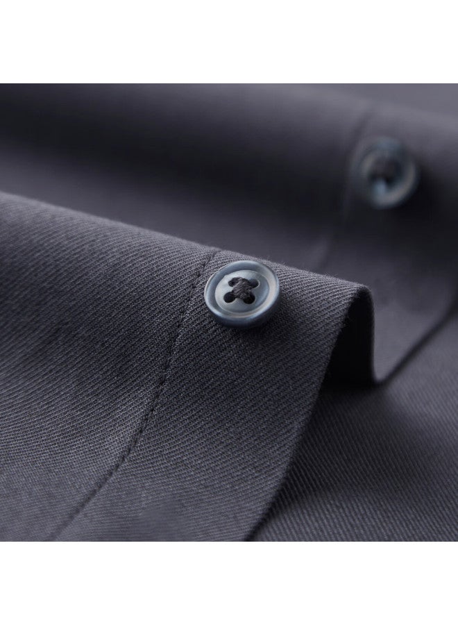 FIRS Shanshan Men's Long Sleeve Shirt Wool + Modal Spring Autumn New Business Breathable Easy Care Wrinkle-free Shirt - Image 3