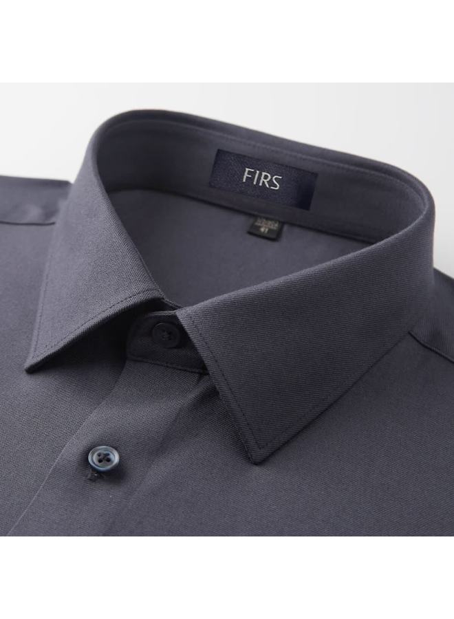FIRS Shanshan Men's Long Sleeve Shirt Wool + Modal Spring Autumn New Business Breathable Easy Care Wrinkle-free Shirt - Image 1