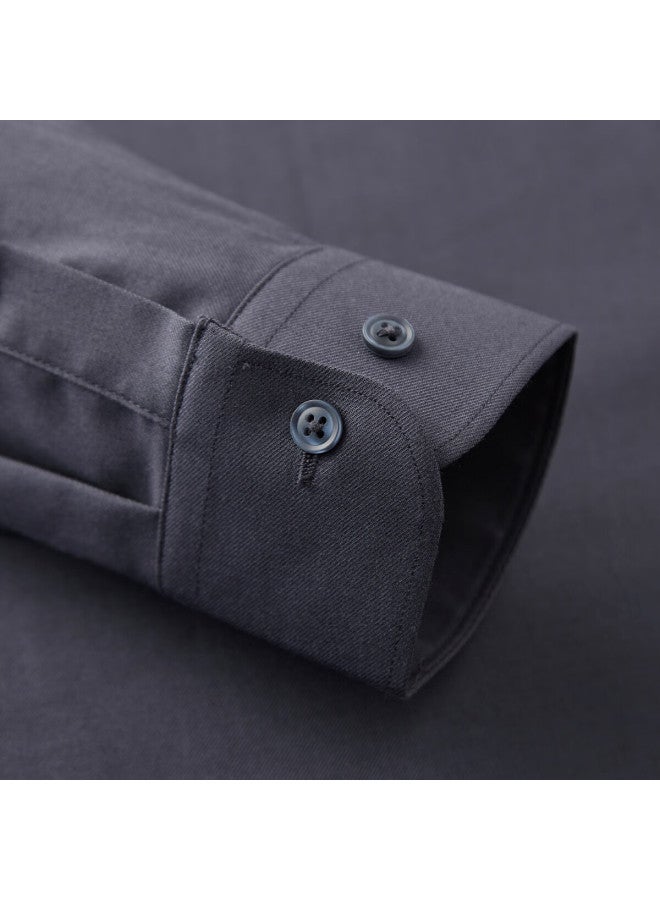 FIRS Shanshan Men's Long Sleeve Shirt Wool + Modal Spring Autumn New Business Breathable Easy Care Wrinkle-free Shirt - Image 2